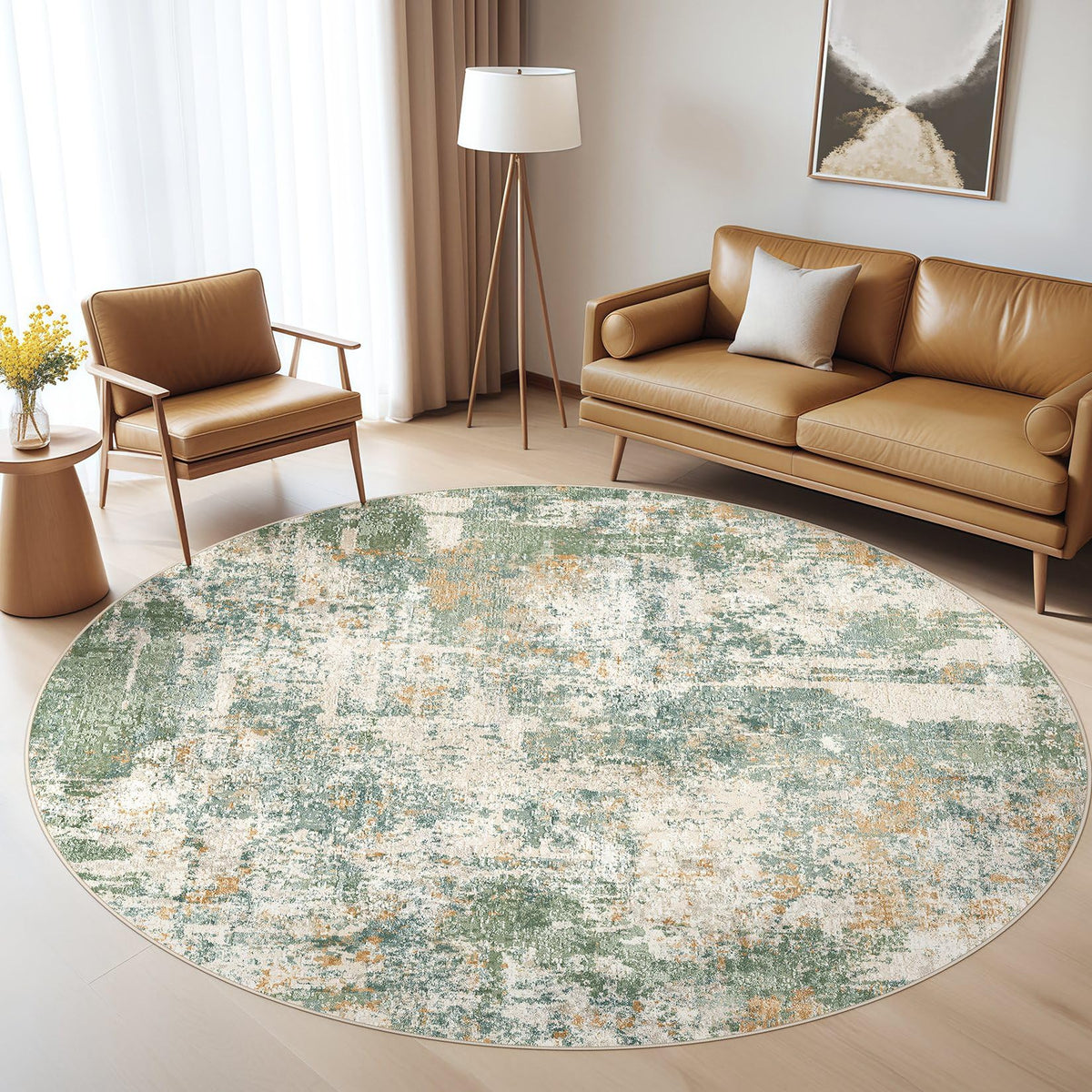 LOONGRUG 6x9 Area Rugs Washable Neutral Modern Abstract Living Room Rug