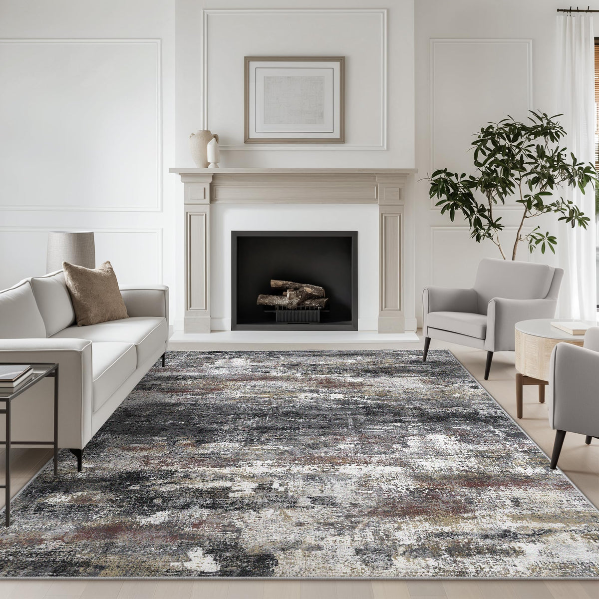 BEIMO 5X7 Area Rug for Living Room, Modern Abstract Washable Soft Non Slip