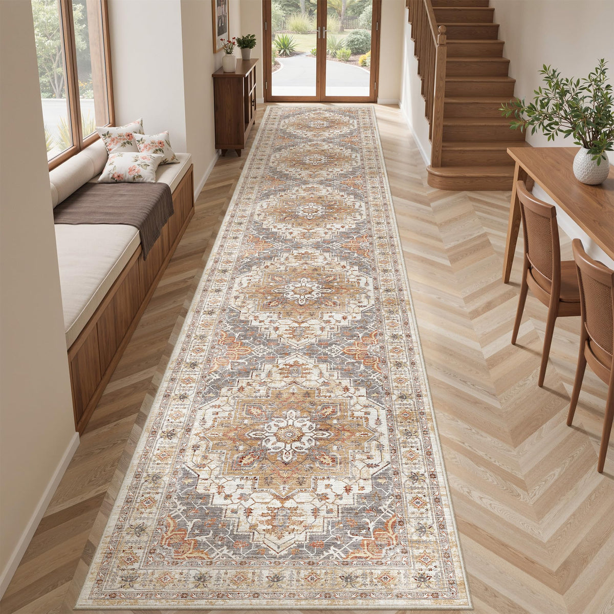 befbee 8x10 Area Rugs for Living Room, Washable Vintage Non Slip Rug