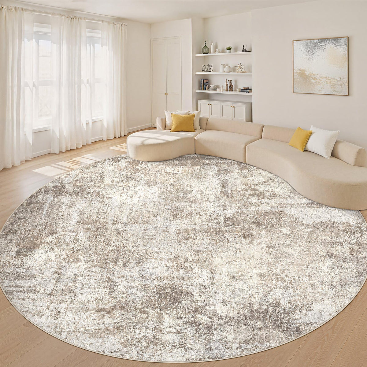 LOONGRUG 6x9 Area Rugs Washable Neutral Modern Abstract Living Room Rug
