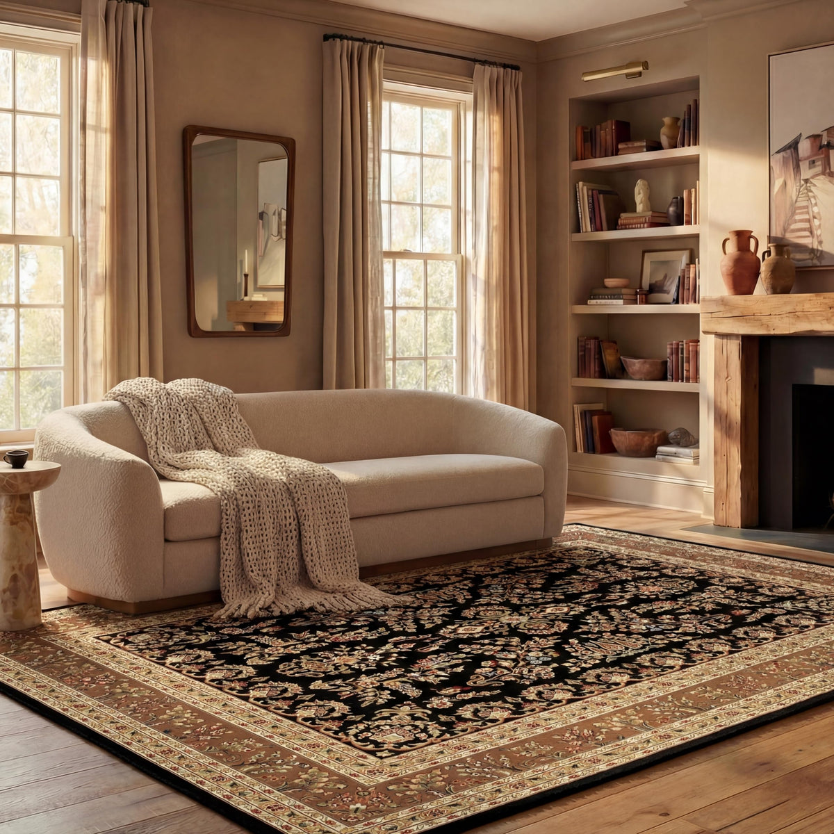 SAFAVIEH Lyndhurst Area Rug 9'x12', Traditional Red & Black LNH331B