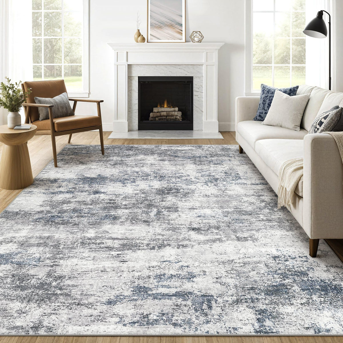 LOONGRUG 6x9 Area Rugs Washable Neutral Modern Abstract Living Room Rug