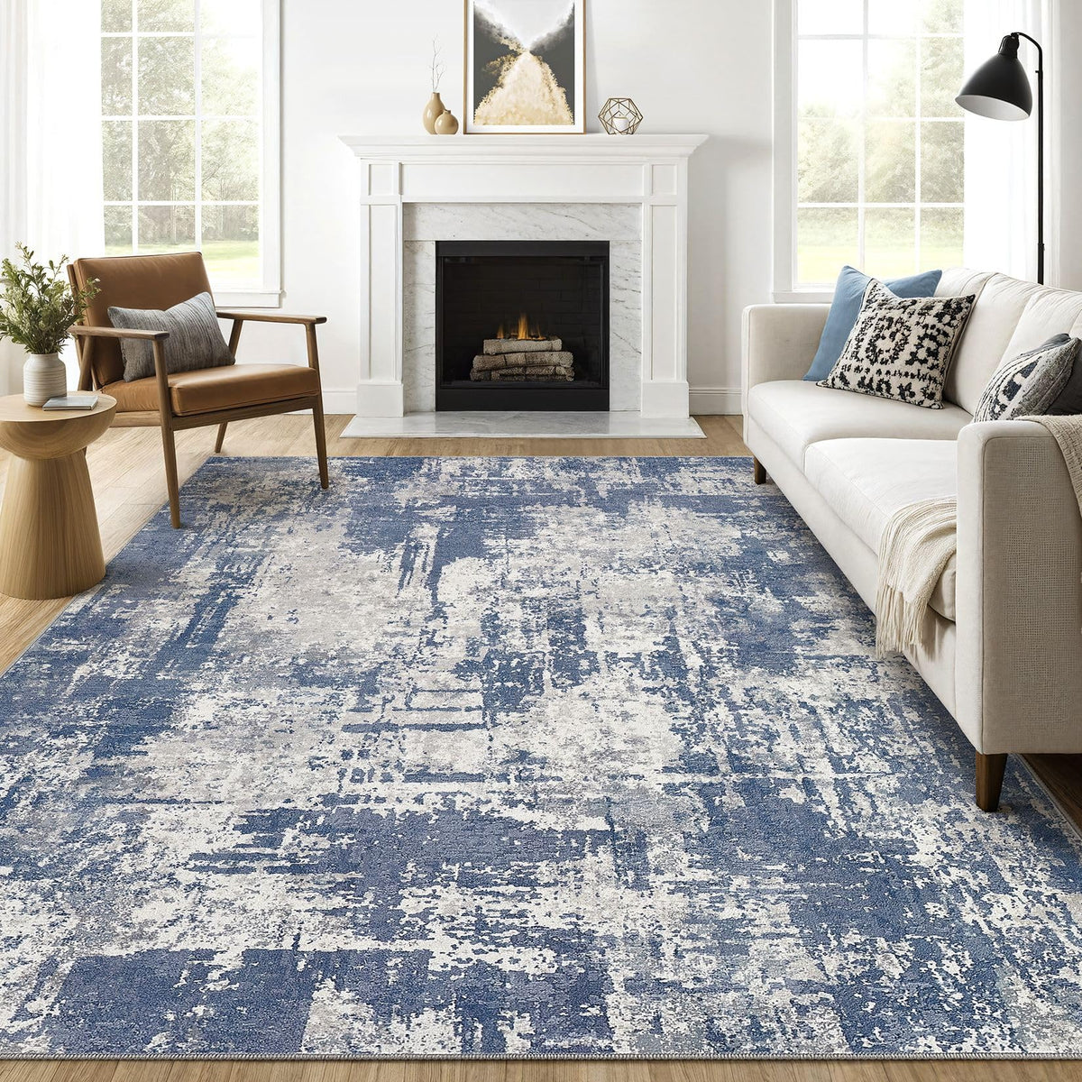 LOONGRUG 6x9 Area Rugs Washable Neutral Modern Abstract Living Room Rug