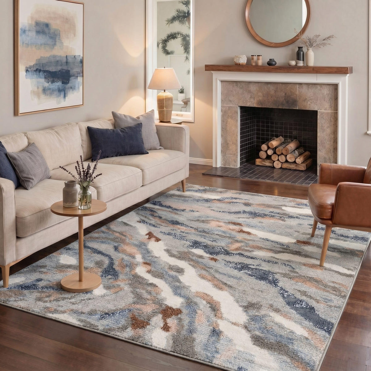 BEIMO 5X7 Area Rug for Living Room, Modern Abstract Washable Soft Non Slip