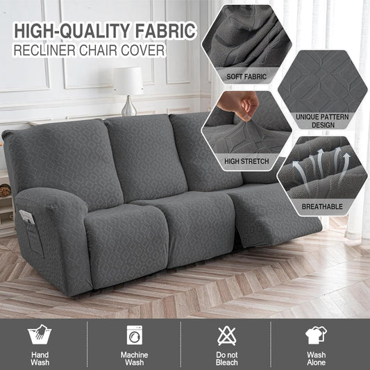 Gennia Waterproof Recliner Sofa Cover,3 Seat Couch Cover,Dark Gray