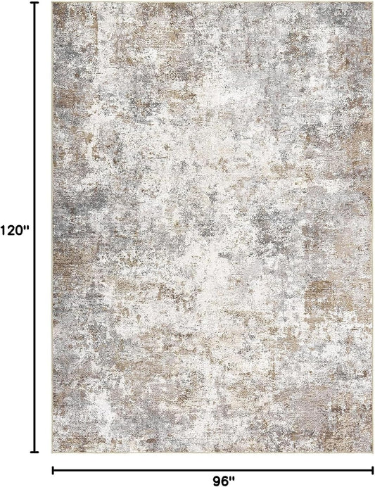 UERMEI 8x10 Area Rug Living Room Rugs Washable Neutral Brown Grey Carpet