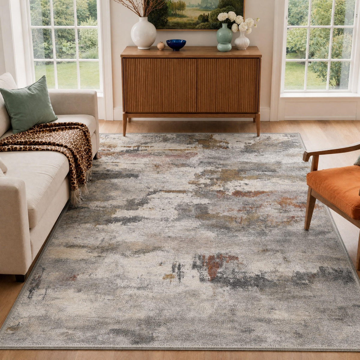 BEIMO 5X7 Area Rug for Living Room, Modern Abstract Washable Soft Non Slip
