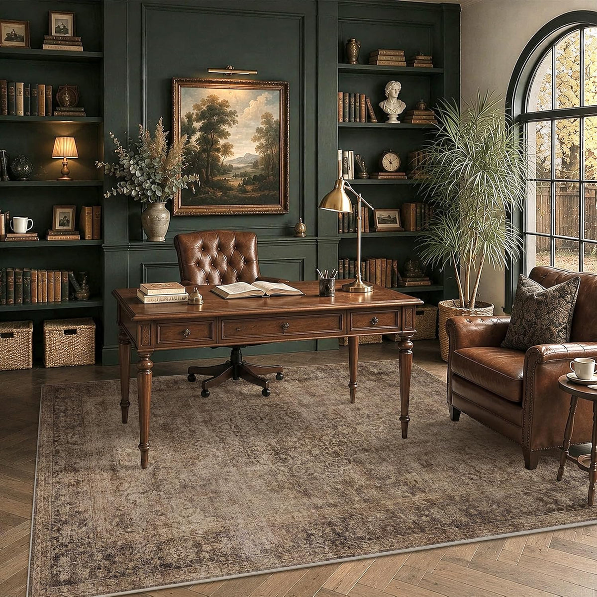 HelloTree 5x7 Vintage Washable Non-Slip Living Room Area Rug