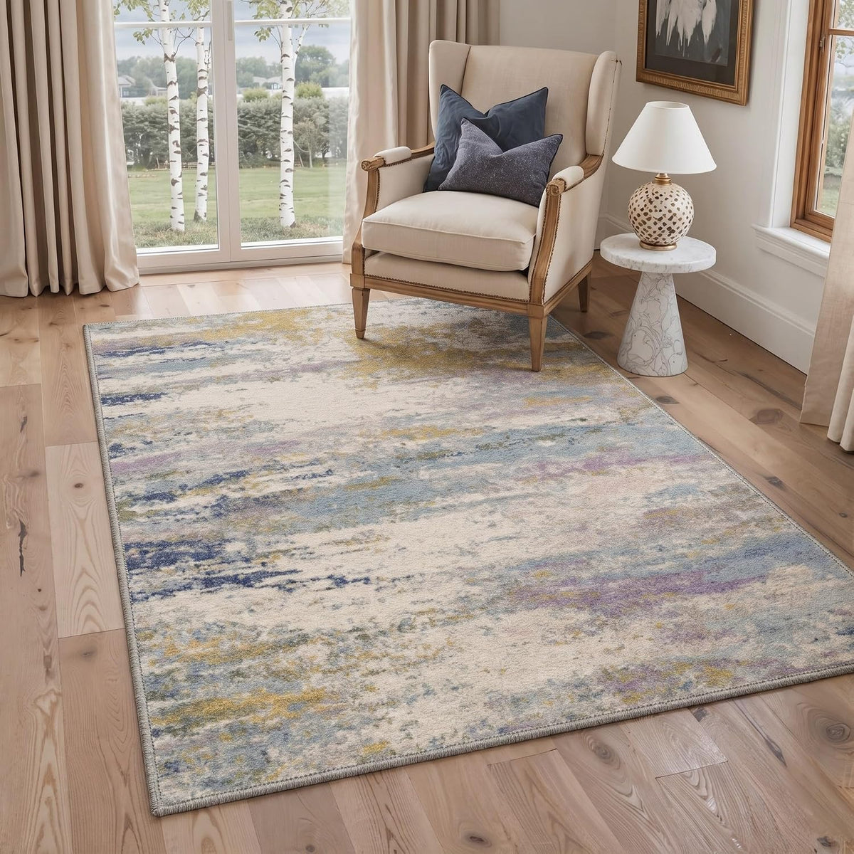 BEIMO 5X7 Area Rug for Living Room, Modern Abstract Washable Soft Non Slip