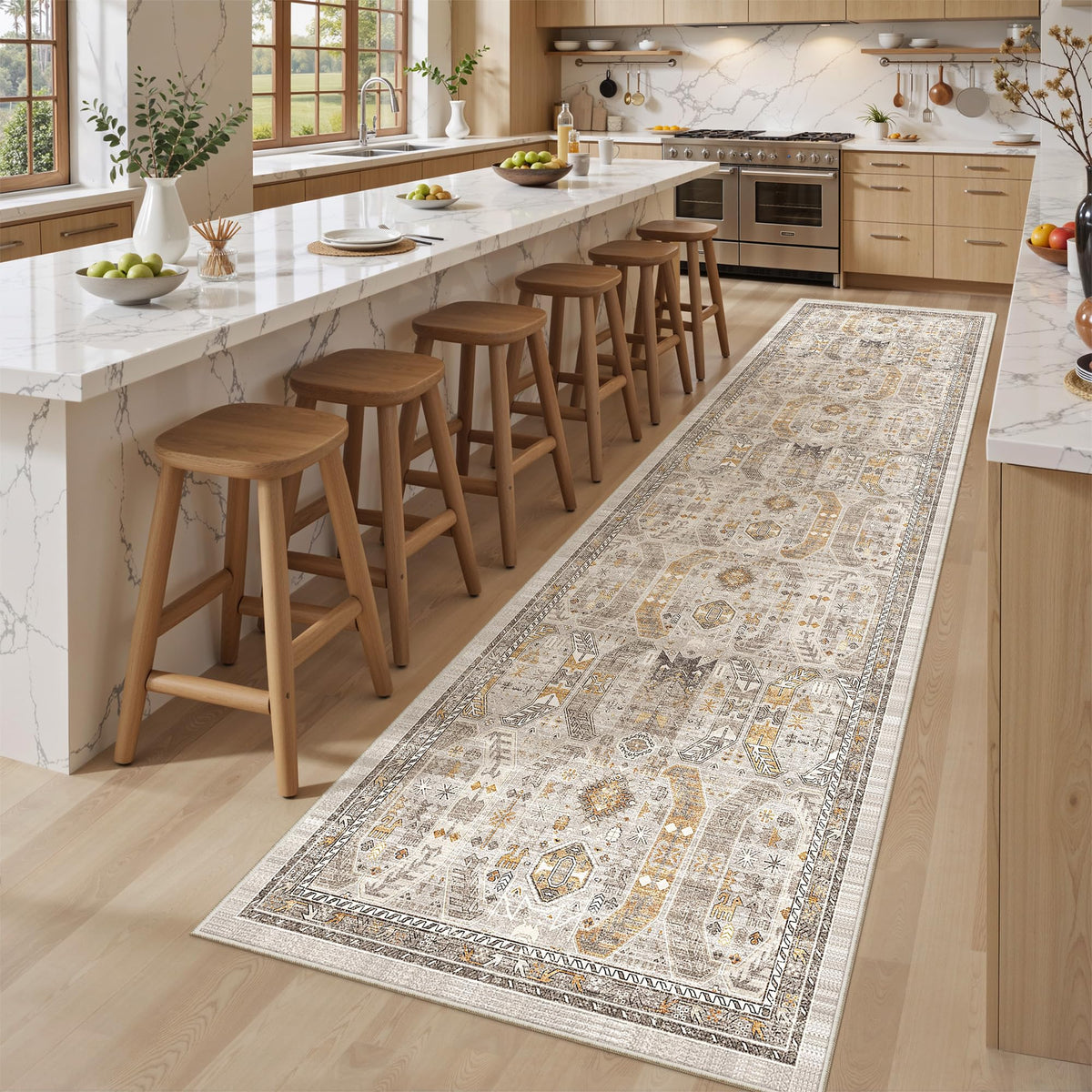 befbee 8x10 Area Rugs for Living Room, Washable Vintage Non Slip Rug