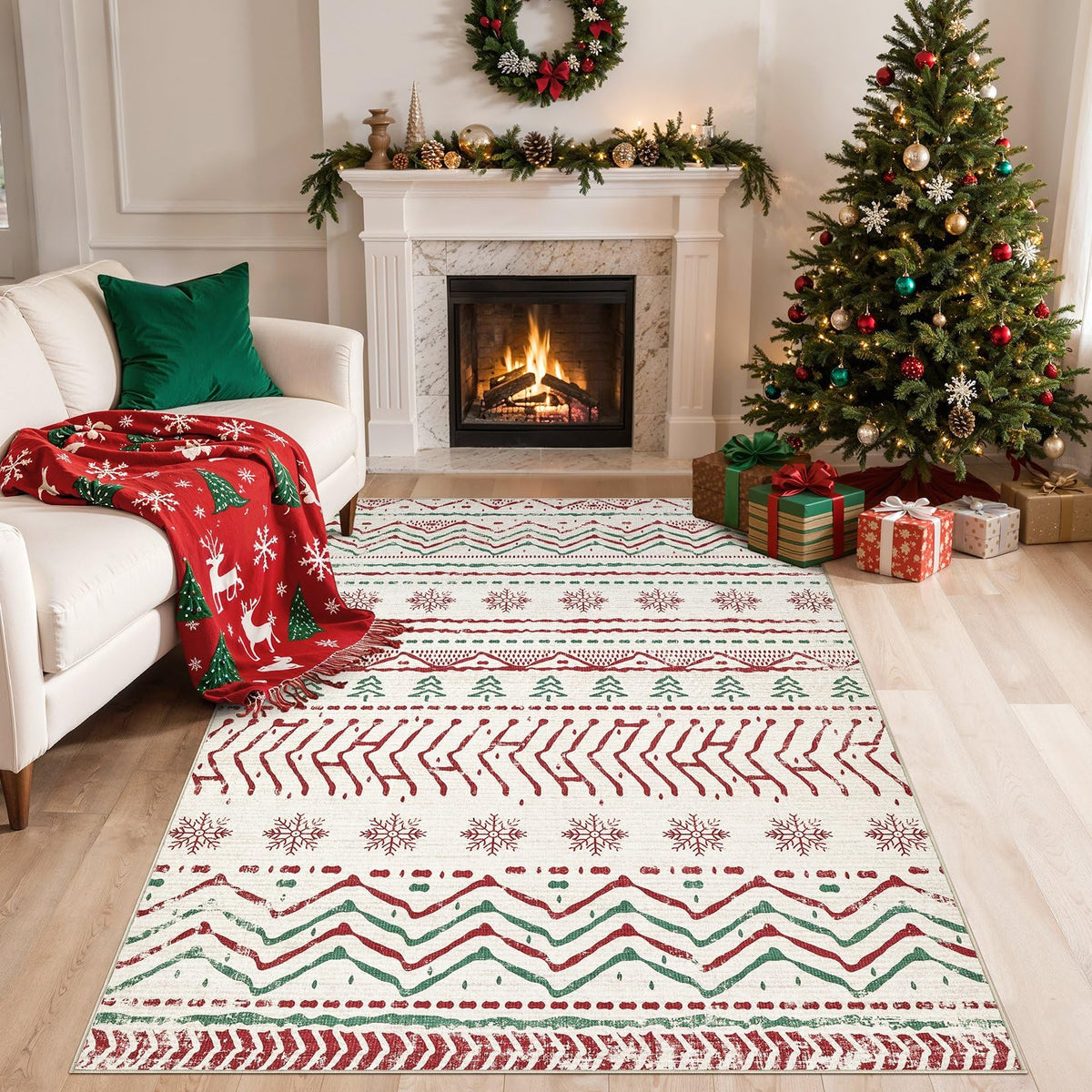 Nakagishi 10X14 Area Rugs for Living Room: Washable Modern Abstract Rug with Non-Slip Silicone Backing Low Pile Soft Carpet for Bedroom & Dining Decor Ideal for Families with Kids and Pets-Brown