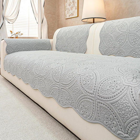 Floral Pattern Non-Slip Quilted Sectional Couch Covers Washable