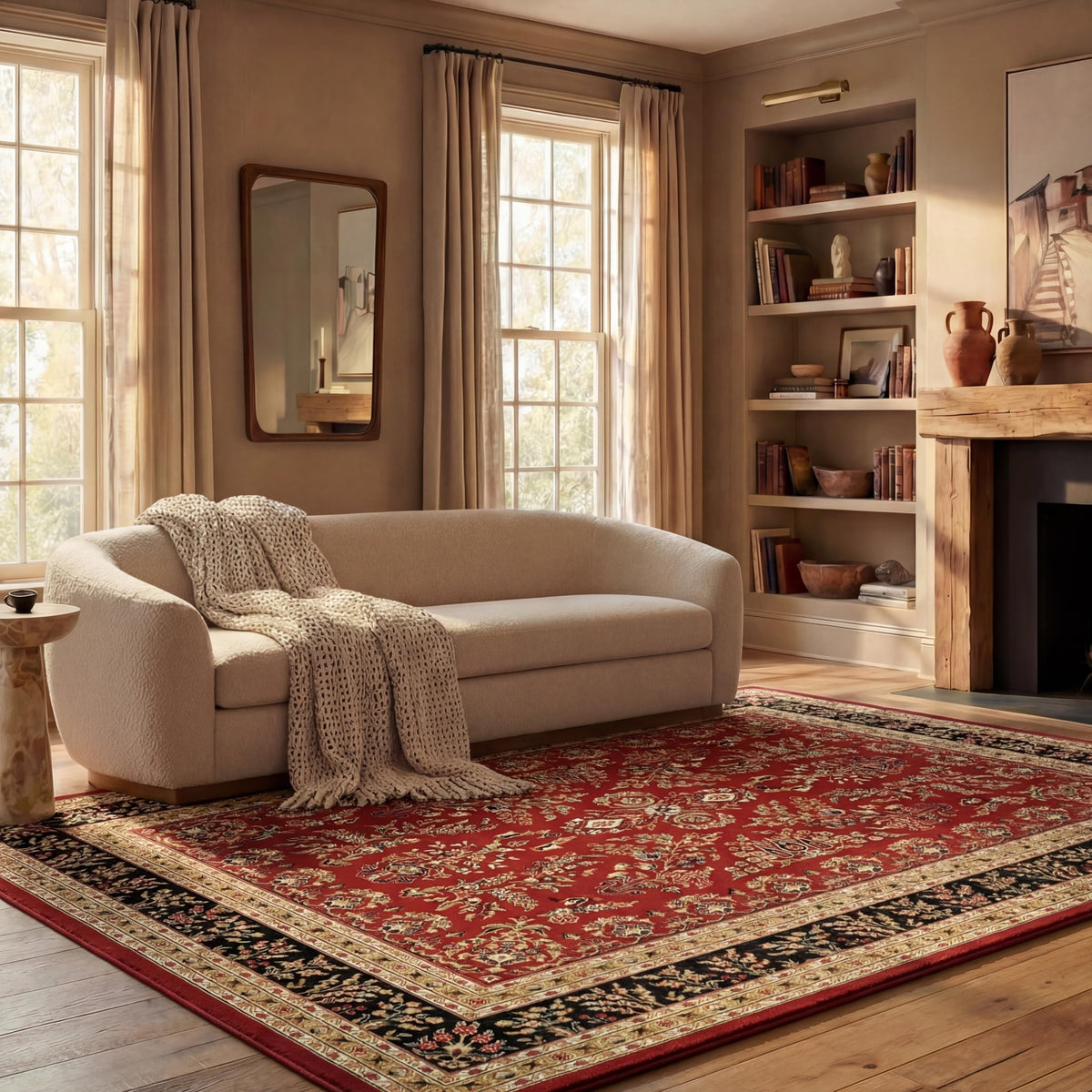 SAFAVIEH Lyndhurst Area Rug 9'x12', Traditional Red & Black LNH331B