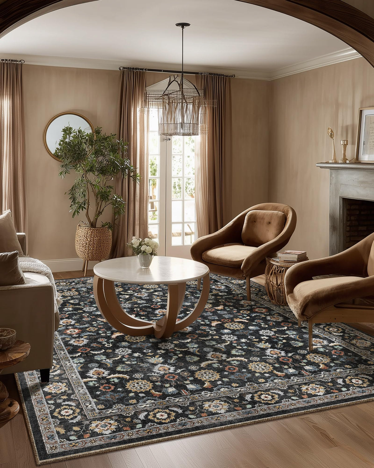 Area Rugs 9x12 Living Room: Washable Bedroom Rug Non Slip Large Boho Carpet