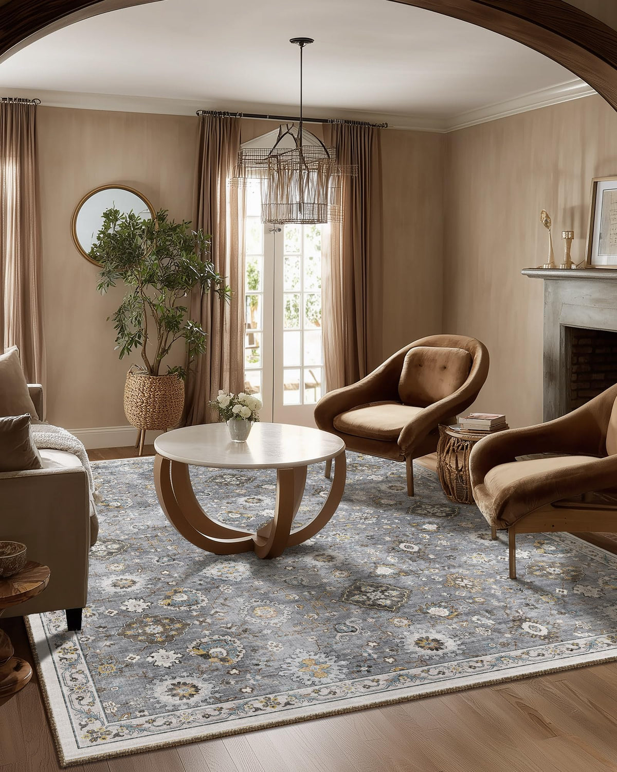 Area Rugs 9x12 Living Room: Washable Bedroom Rug Non Slip Large Boho Carpet
