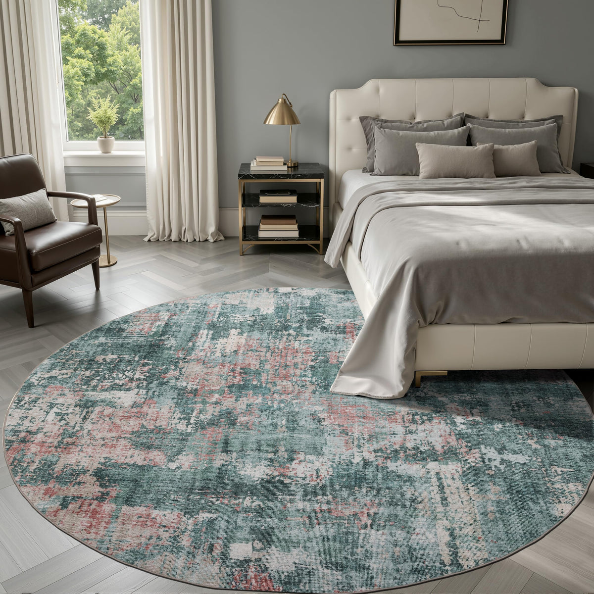 Sasttie 8x10 Washable Area Rug, Modern Abstract Large Carpet, Black & White