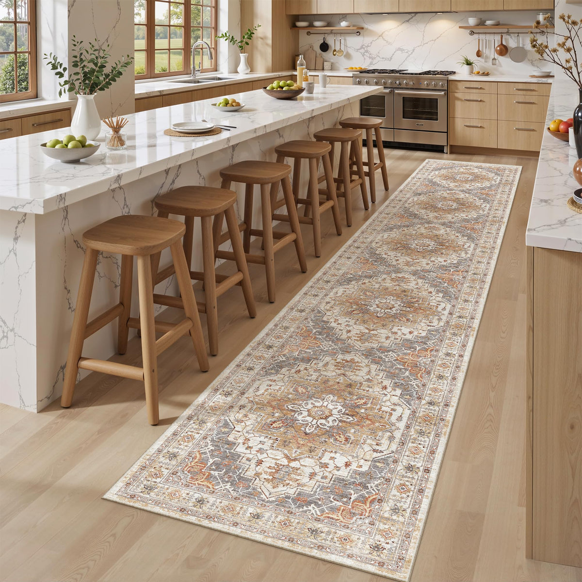 befbee 8x10 Area Rugs for Living Room, Washable Vintage Non Slip Rug