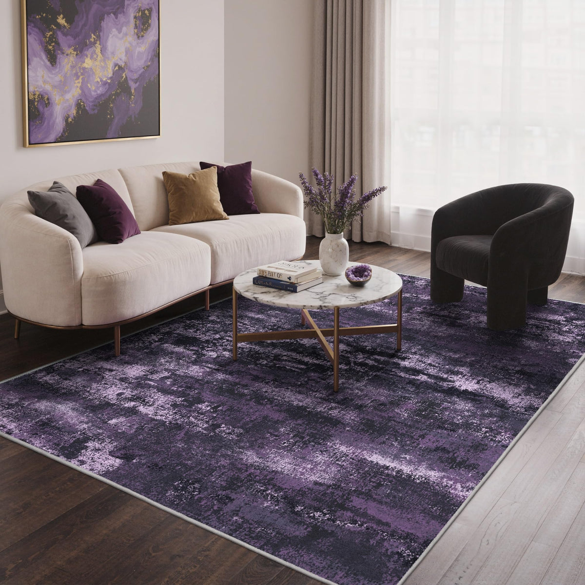 BEIMO 5X7 Area Rug for Living Room, Modern Abstract Washable Soft Non Slip