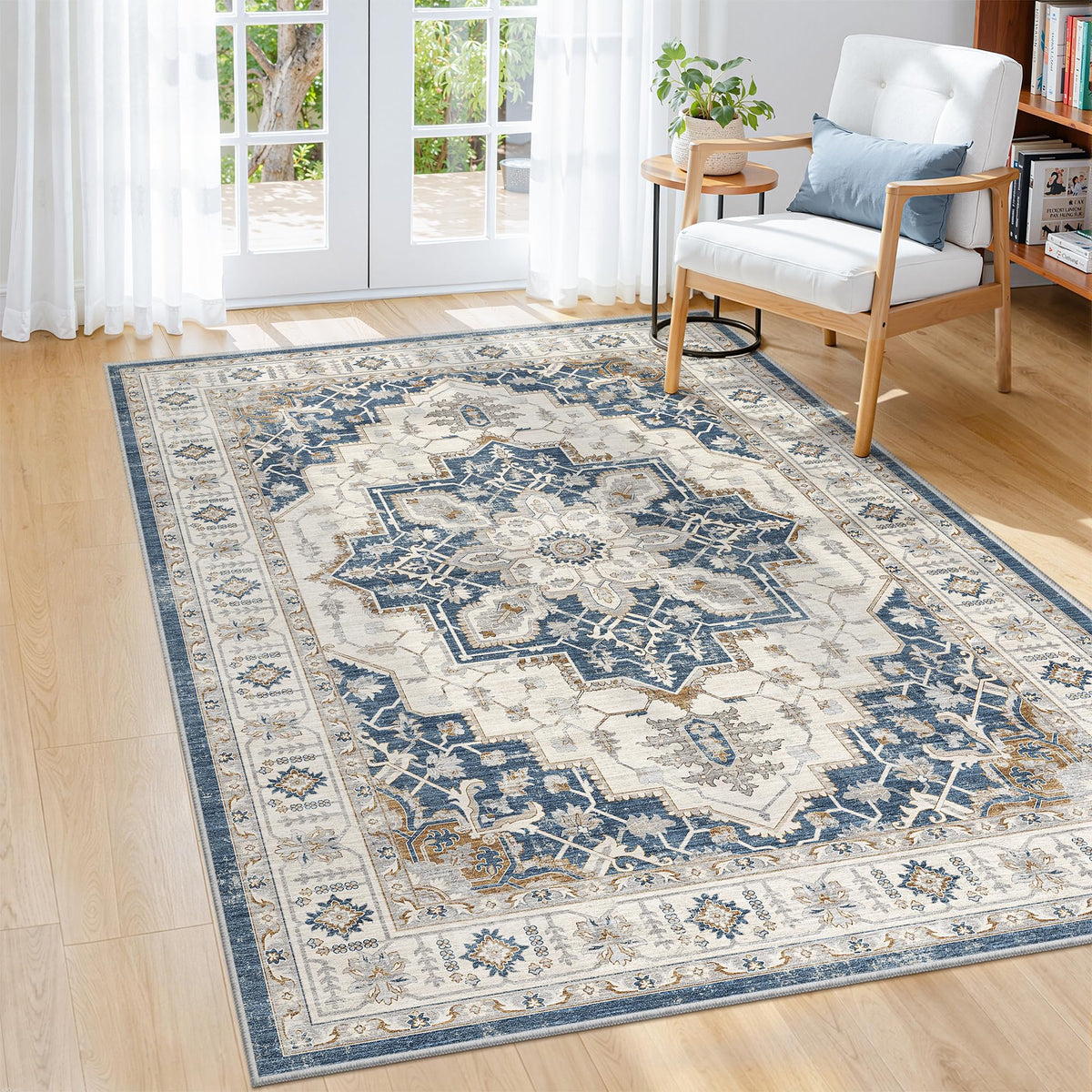 befbee 8x10 Area Rugs for Living Room, Washable Vintage Non Slip Rug