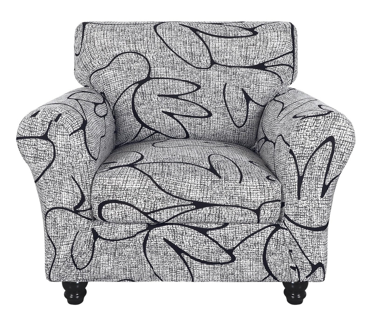 SearchI Stretch Sofa Cover Printed Couch Cover, Floral Pattern 4 Pieces Sofa Slipcover with 3 Separate Cushion Cover, Washable Furniture Protector for Living Room(Sofa, Yellow+Flower)