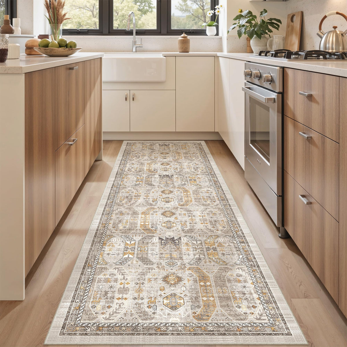 befbee 8x10 Area Rugs for Living Room, Washable Vintage Non Slip Rug