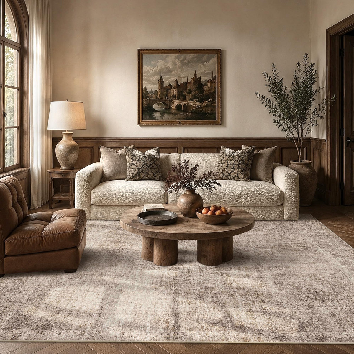 HelloTree 5x7 Vintage Washable Non-Slip Living Room Area Rug