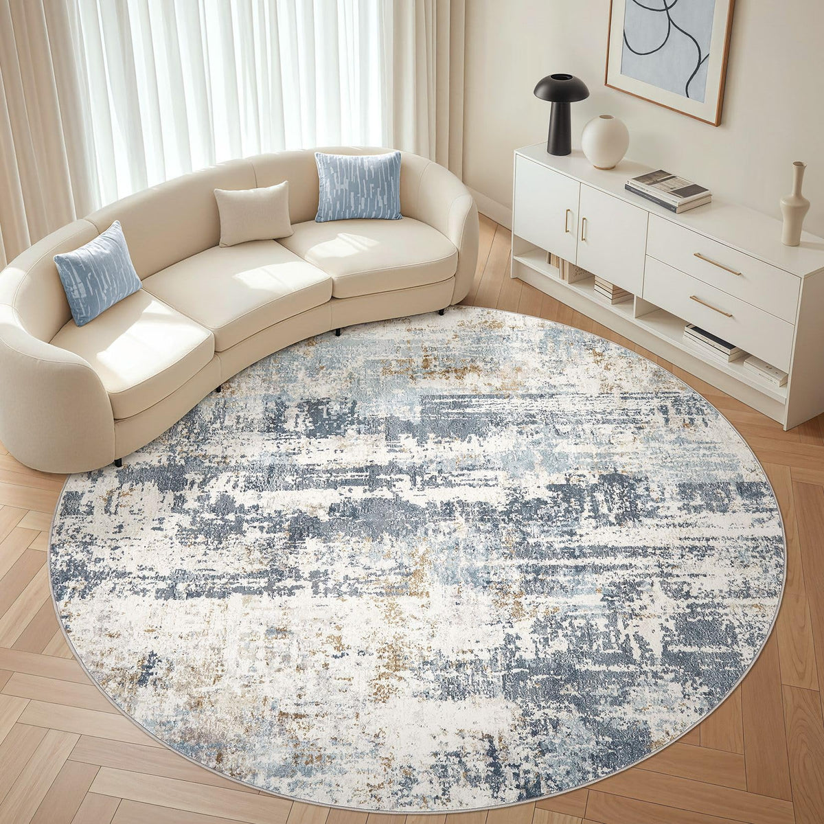 LOONGRUG 6x9 Area Rugs Washable Neutral Modern Abstract Living Room Rug