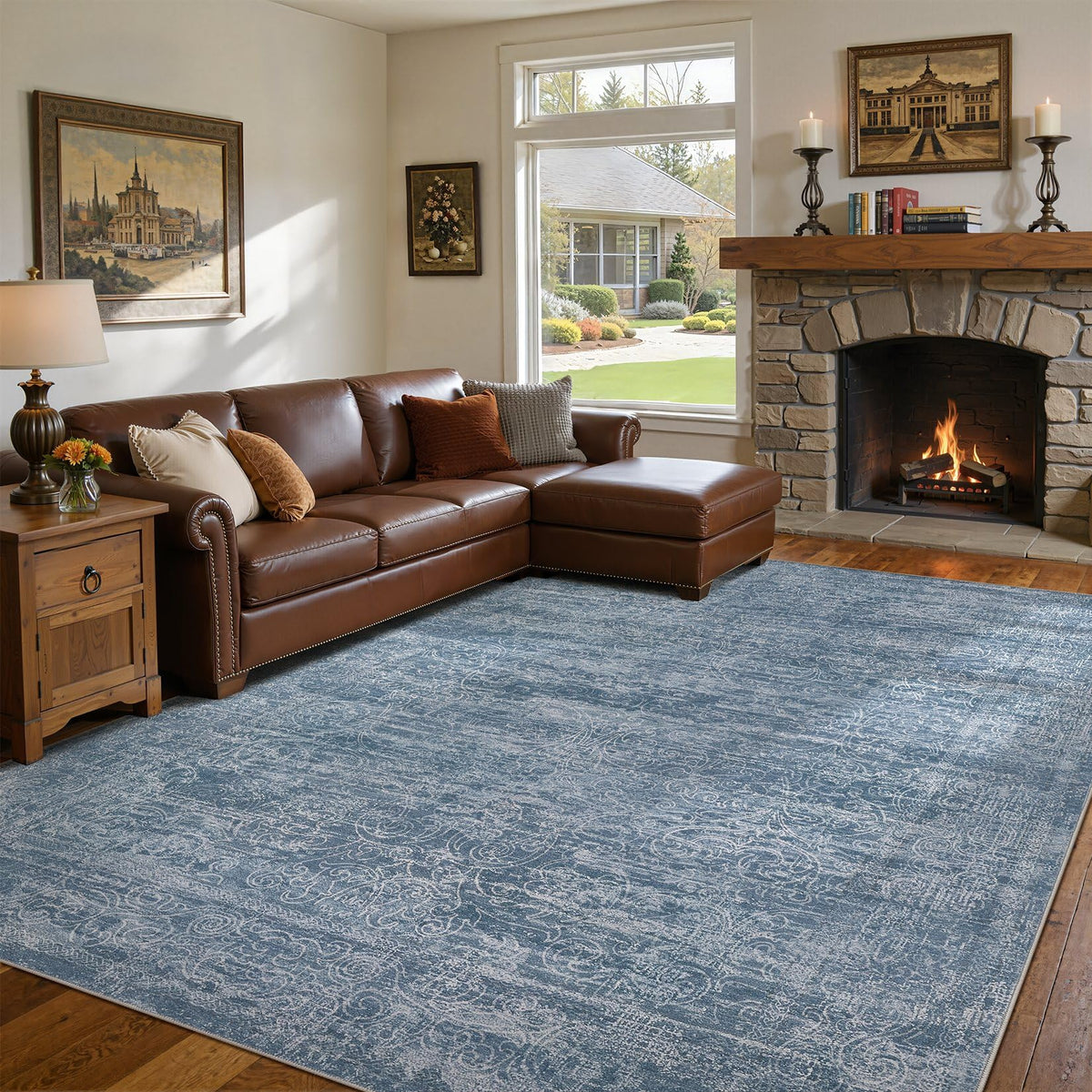 DMOYEST Area Rug Living Room Rugs 9x12 Washable Abstract Grey Carpet