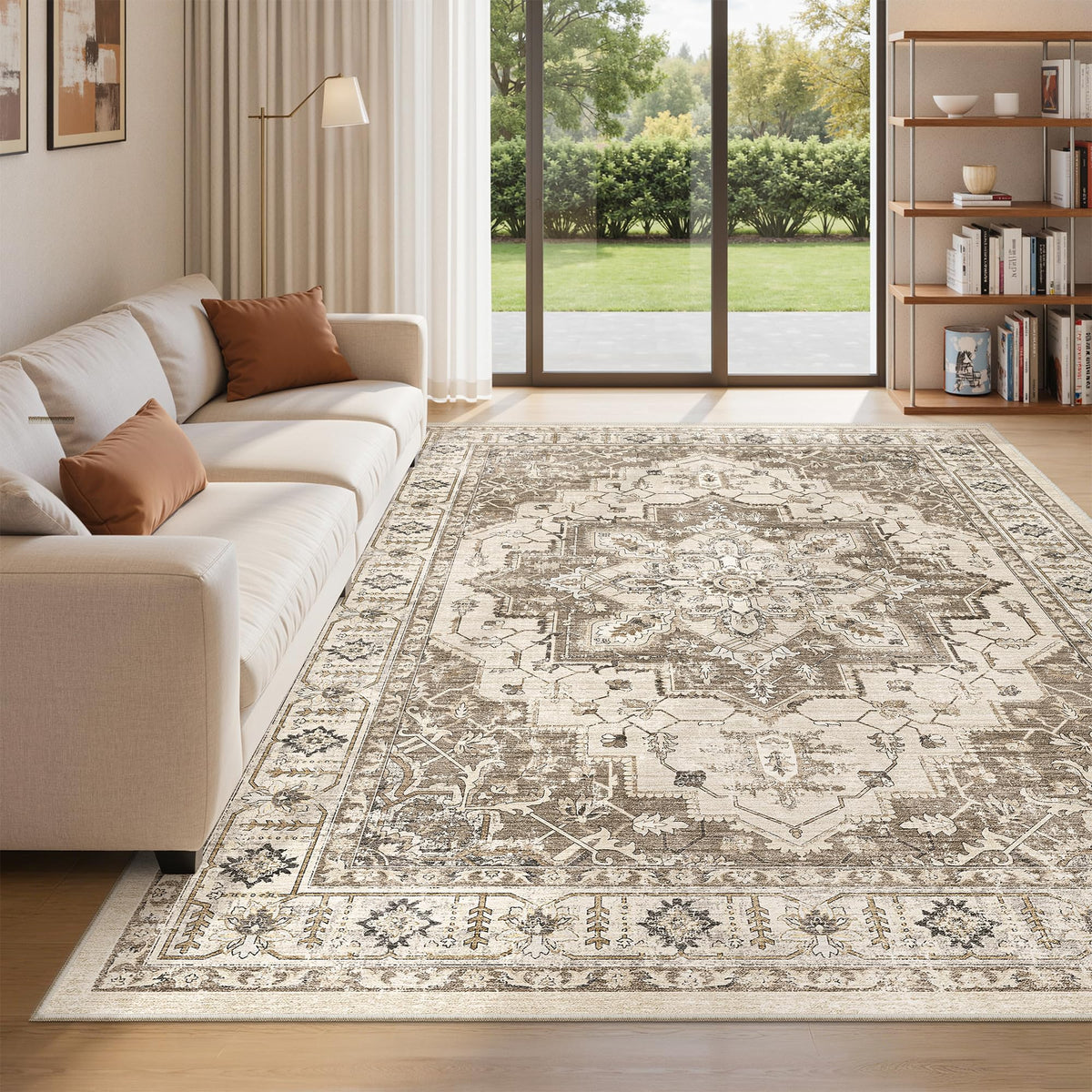 befbee 8x10 Area Rugs for Living Room, Washable Vintage Non Slip Rug