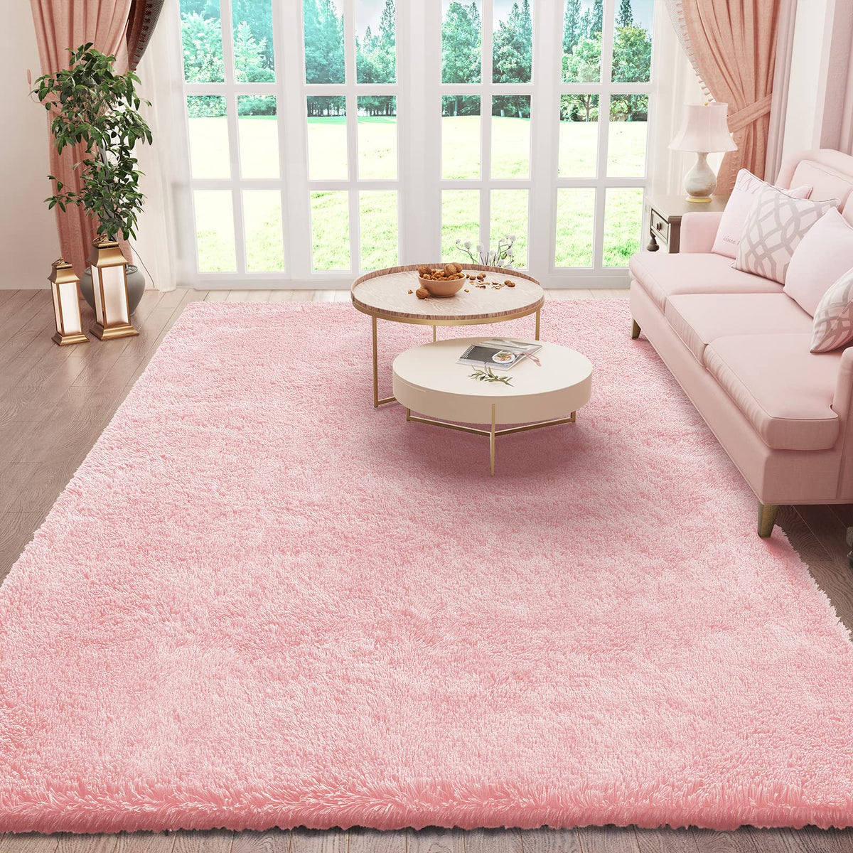 Ophanie Area Rugs 9x12 Living Room, Large Grey Bedroom Carpet, Big Shag Indoor Thick Soft Nursery Rug, Gray Fluffy Carpets for Boy and Girls Room Dorm Home Decor Aesthetic