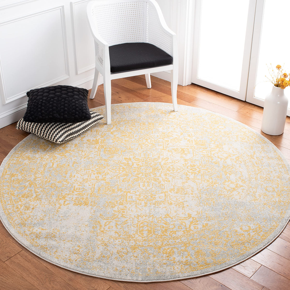 SAFAVIEH Evoke Area Rug 8x10 Large, Ivory & Taupe EVK256E