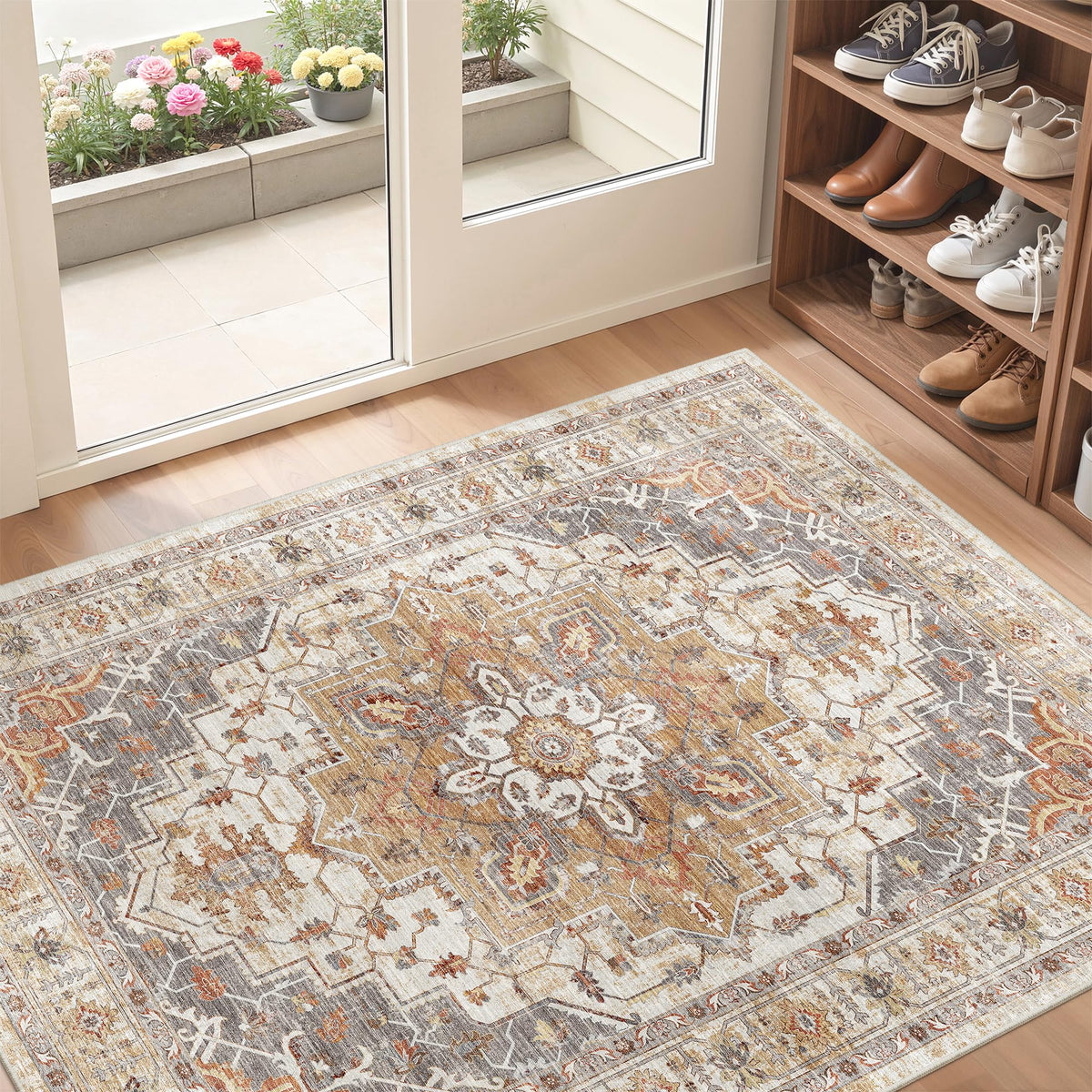 befbee 8x10 Area Rugs for Living Room, Washable Vintage Non Slip Rug