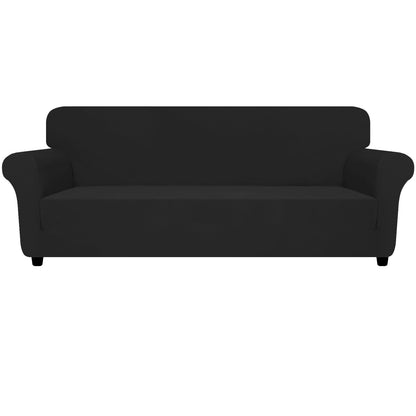 ZNSAYOTX Super Stretch Couch Cover (72"-92") Universal Sofa Covers with Elastic Bottom, Dog Cat Pets Friendly Washable Furniture Protector Fitted Sofa Slipcovers Stay in Place (Dark Grey, Sofa)