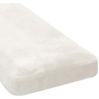 H.VERSAILTEX Velvet Stretch Couch Cushion Cover Plush Cushion Slipcover for Chair Loveseat Sofa Cushion Furniture Protector Seat Cushion Sofa Cover (2 Piece Large Sofa Cushion Covers, Ivory)