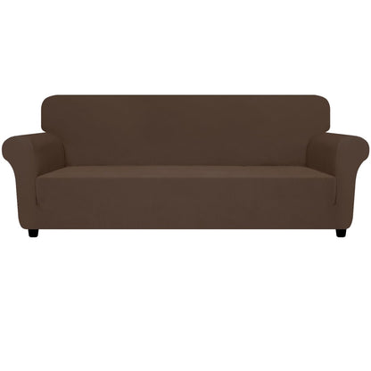 ZNSAYOTX Super Stretch Couch Cover (72"-92") Universal Sofa Covers with Elastic Bottom, Dog Cat Pets Friendly Washable Furniture Protector Fitted Sofa Slipcovers Stay in Place (Dark Grey, Sofa)
