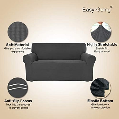 Easy-Going Stretch Oversized Sofa Couch Slipcover Washable Dark Gray