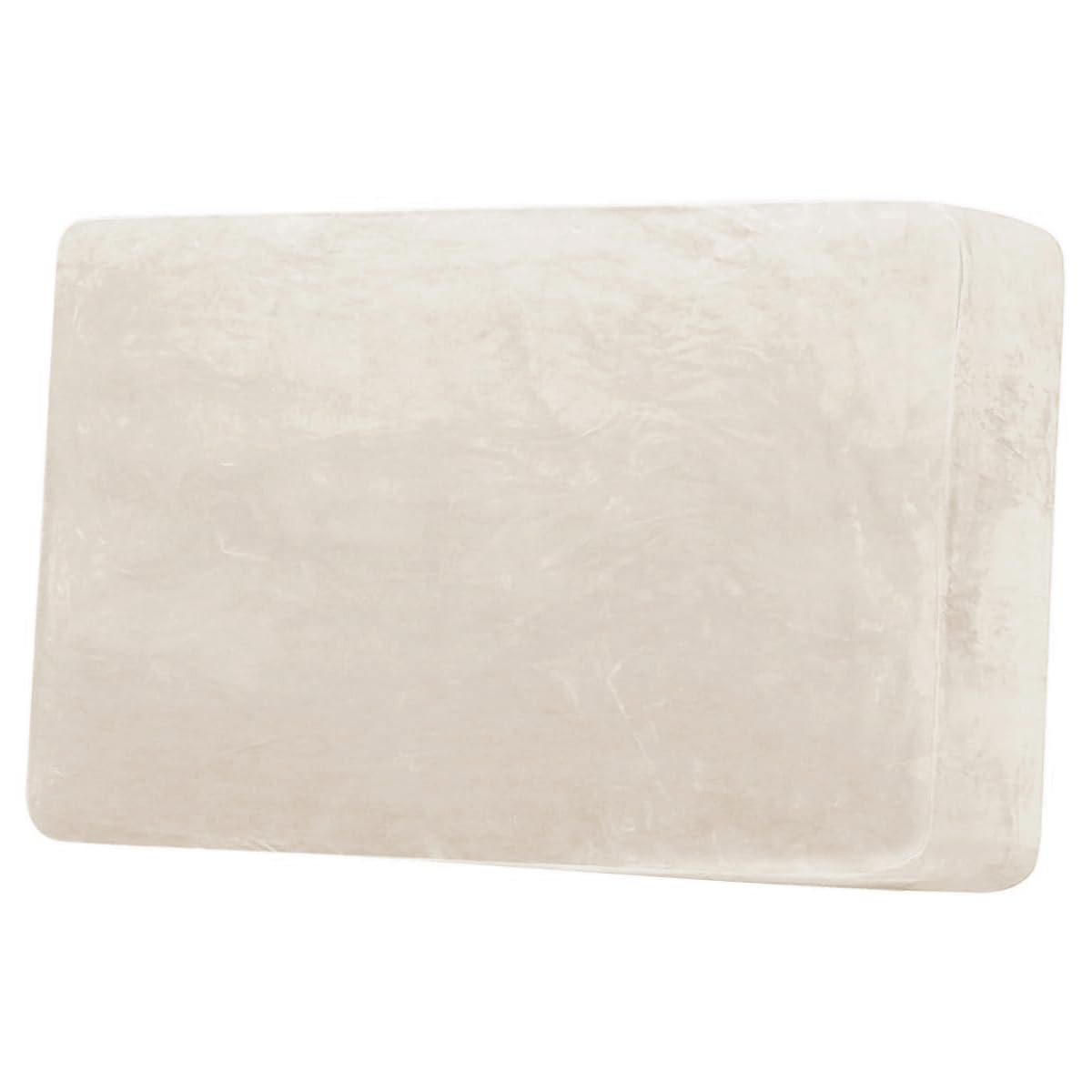 H.VERSAILTEX Velvet Stretch Couch Cushion Cover Plush Cushion Slipcover for Chair Loveseat Sofa Cushion Furniture Protector Seat Cushion Sofa Cover (3 Piece Sofa Cushion Covers, Ivory)