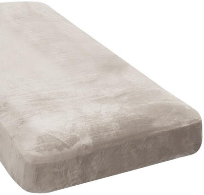 H.VERSAILTEX Velvet Stretch Couch Cushion Cover Plush Cushion Slipcover for Chair Loveseat Sofa Cushion Furniture Protector Seat Cushion Sofa Cover (2 Piece Large Sofa Cushion Covers, Ivory)