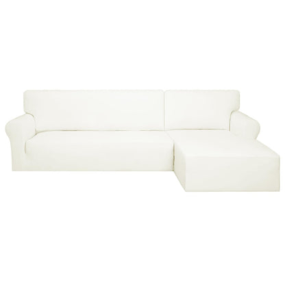 PureFit Super Stretch Sectional Couch Covers - 2 pcs Spandex Non Slip, with Elastic Bottom for L Shape Sectional Sofa Couches, Great for Kids & Pets (3 Seat Sofa + 3 Seat Chaise, Dark Gray)