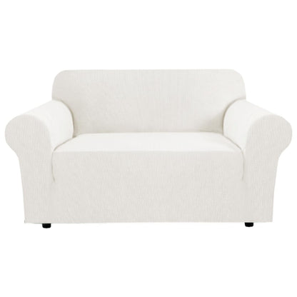 H.VERSAILTEX Stretch Sofa Covers for 3 Cushion Couch Covers Sofa Slipcovers for Living Room Feature Thick Checked Jacquard Fabric with Elastic Bottom, Sofa Large - Sand