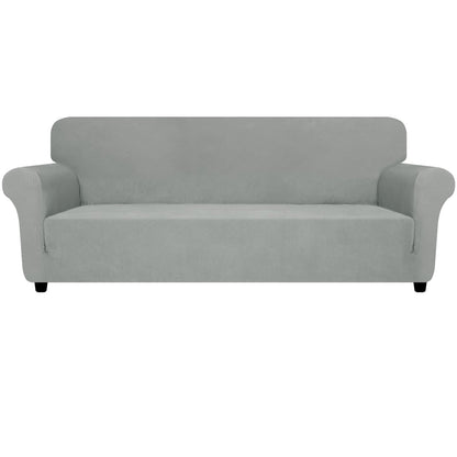 ZNSAYOTX Super Stretch Couch Cover (72"-92") Universal Sofa Covers with Elastic Bottom, Dog Cat Pets Friendly Washable Furniture Protector Fitted Sofa Slipcovers Stay in Place (Dark Grey, Sofa)