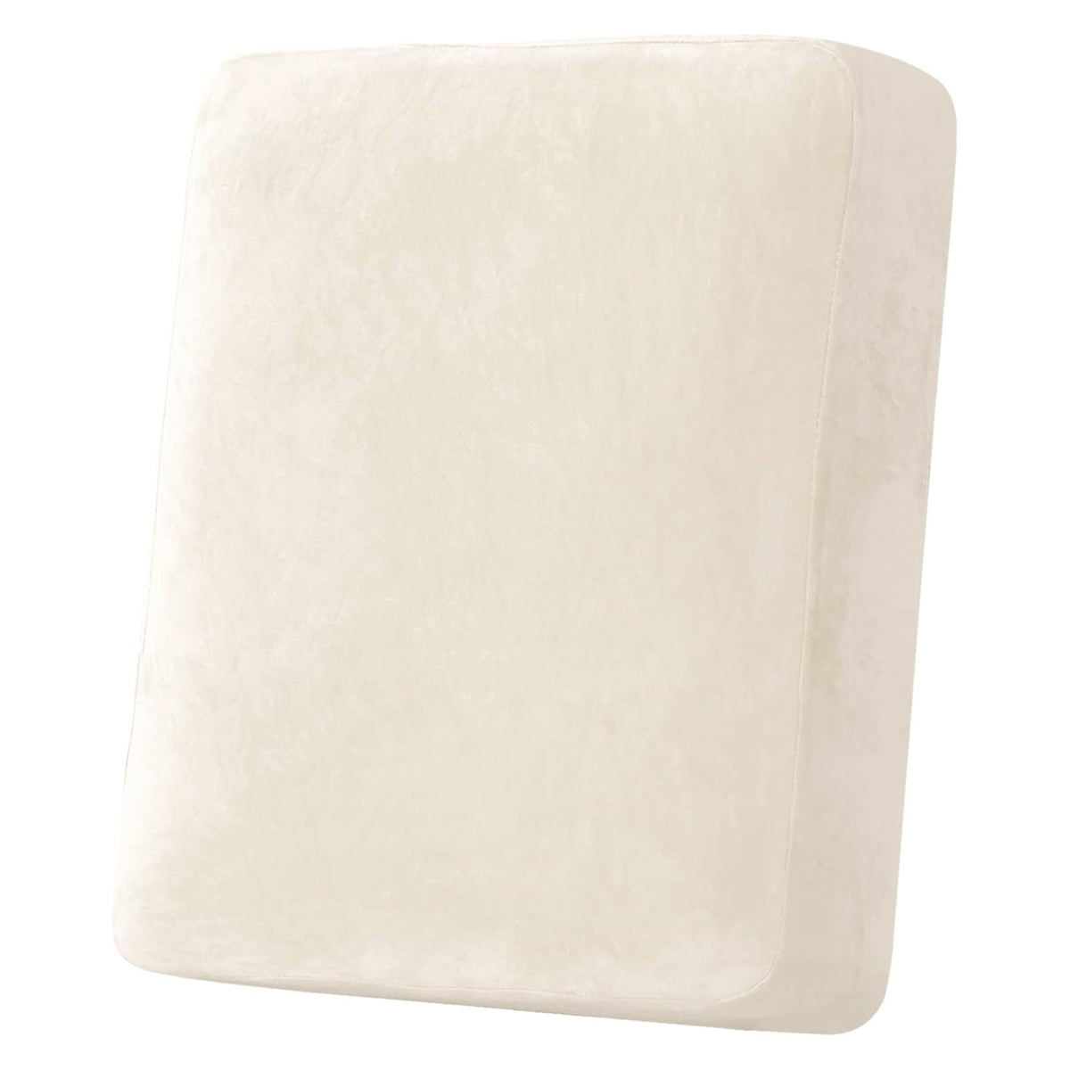 H.VERSAILTEX Velvet Stretch Couch Cushion Cover Plush Cushion Slipcover for Chair Loveseat Sofa Cushion Furniture Protector Seat Cushion Sofa Cover (3 Piece Sofa Cushion Covers, Ivory)