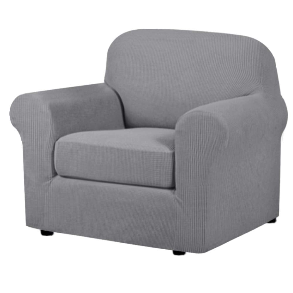 H.VERSAILTEX 4 Piece Stretch Sofa Covers for 3 Cushion Couch Covers for Living Room Furniture Slipcovers (Base Cover Plus 3 Seat Cushion Covers) Upgraded Thicker Jacquard Fabric (Sofa, Navy)