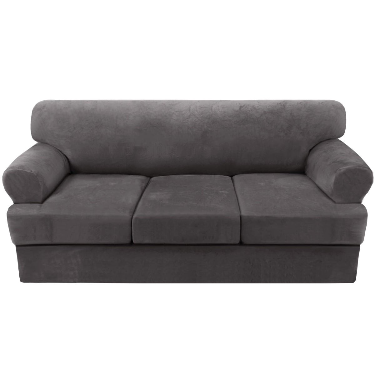 H.VERSAILTEX Sofa Cover 4 Piece T Cushion Sofa Slipcovers Couch Cover Furniture Protector Stretch T Cushion Sofa Covers for 3 Cushion Couch with 3 Individual T Cushion Covers, Ivory