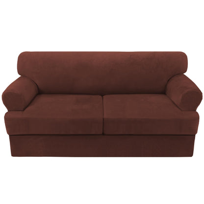 H.VERSAILTEX Sofa Cover 4 Piece T Cushion Sofa Slipcovers Couch Cover Furniture Protector Stretch T Cushion Sofa Covers for 3 Cushion Couch with 3 Individual T Cushion Covers, Ivory