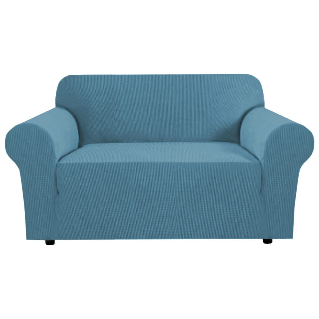 H.VERSAILTEX Stretch Sofa Covers for 3 Cushion Couch Covers Sofa Slipcovers for Living Room Feature Thick Checked Jacquard Fabric with Elastic Bottom, Sofa Large - Sand