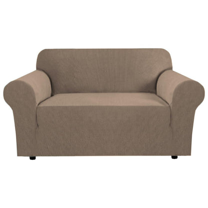 H.VERSAILTEX Stretch Sofa Covers for 3 Cushion Couch Covers Sofa Slipcovers for Living Room Feature Thick Checked Jacquard Fabric with Elastic Bottom, Sofa Large - Sand