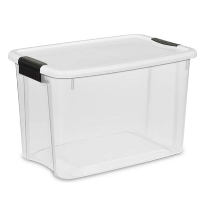 Sterilite Ultra Latch Box with Lids for Home and Office, 30 Quart, 6-Pack