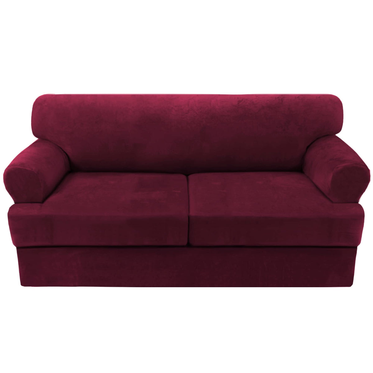 H.VERSAILTEX Sofa Cover 4 Piece T Cushion Sofa Slipcovers Couch Cover Furniture Protector Stretch T Cushion Sofa Covers for 3 Cushion Couch with 3 Individual T Cushion Covers, Ivory