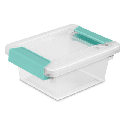 Sterilite Clip Box, Stackable Clear Plastic Bins- Large, 6-Pack